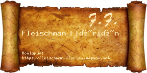 Fleischman Flórián névjegykártya